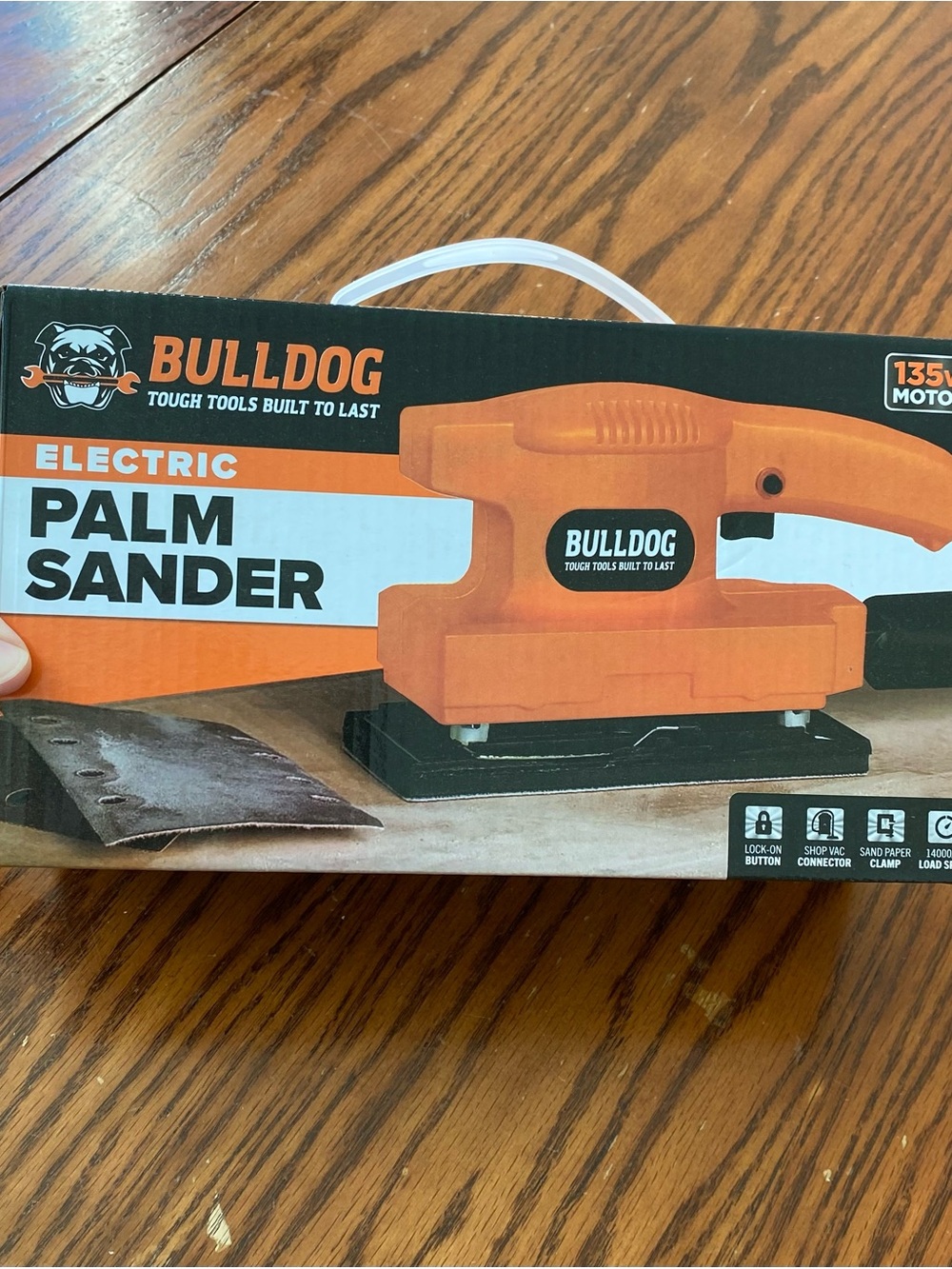 Electric Palm Sander in Orange - Compact Hand Sander